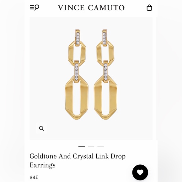 Vince Camuto Gold and Black Link Earrings - Picture 3 of 3